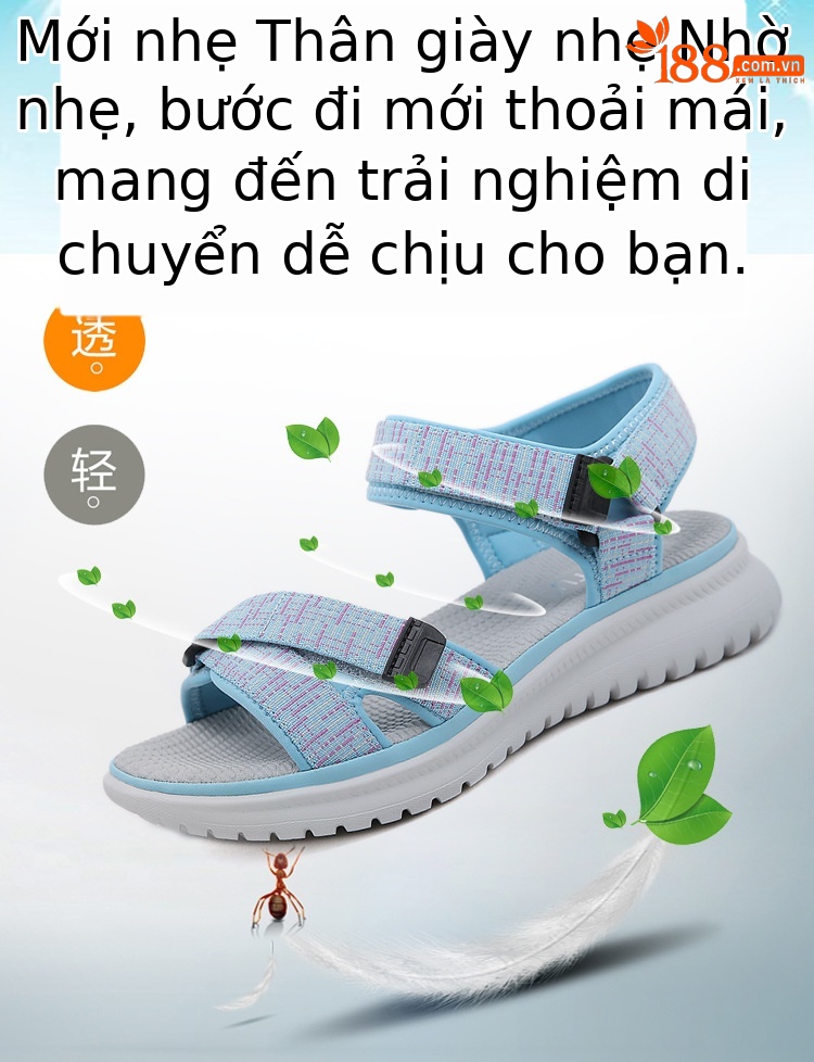 Dép sandal thể thao nữ quai chữ V đế wedge MD nhẹ êm — Màu đen, Màu xanh lam, Siêu nhẹ/thoải mái/chống trượt/sau khi bán lẻ, Màu xám chi tiết 2