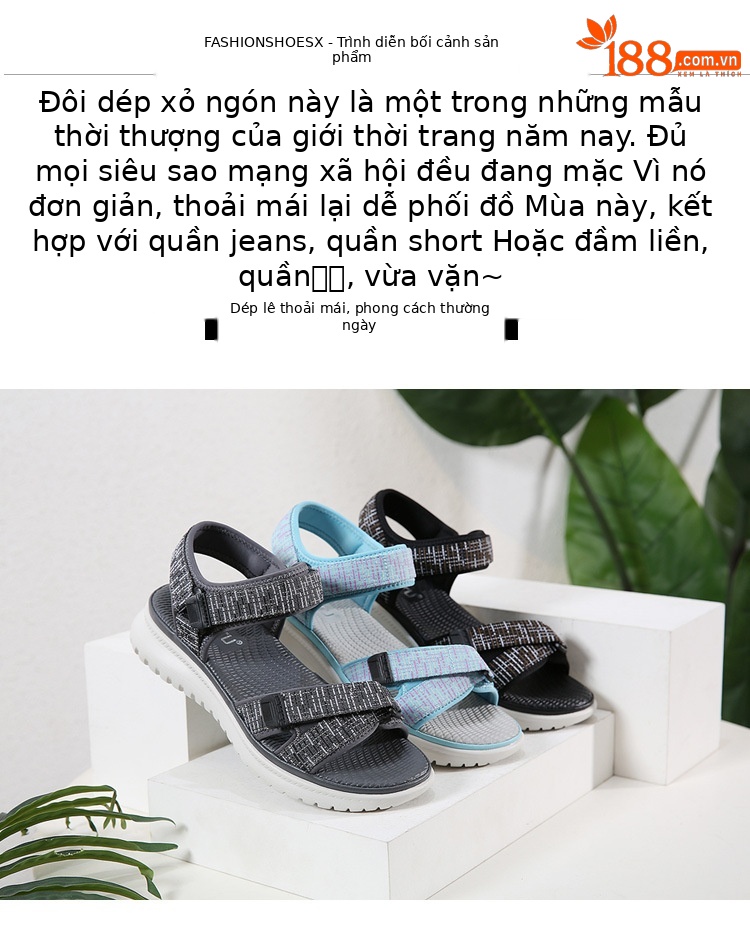 Dép sandal thể thao nữ quai chữ V đế wedge MD nhẹ êm — Màu đen, Màu xanh lam, Siêu nhẹ/thoải mái/chống trượt/sau khi bán lẻ, Màu xám chi tiết 6