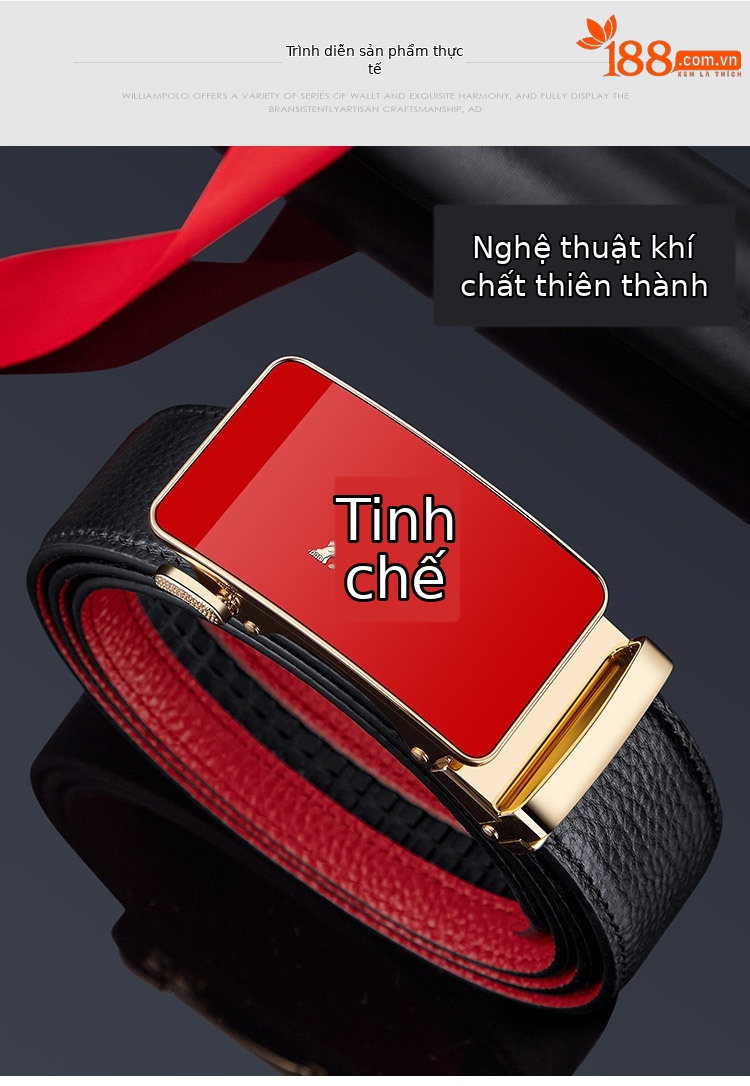 Thắt lưng da bò thật nam cao cấp khóa kim loại — 120cm, 130cm, 110cm, 125cm chi tiết 12