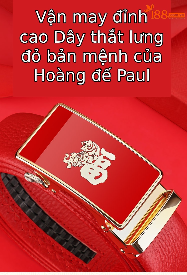 Thắt lưng da bò cao cấp Hoàng Đế Paul khóa kim sang trọng — 120cm, 130cm, 110cm, 125cm chi tiết 2