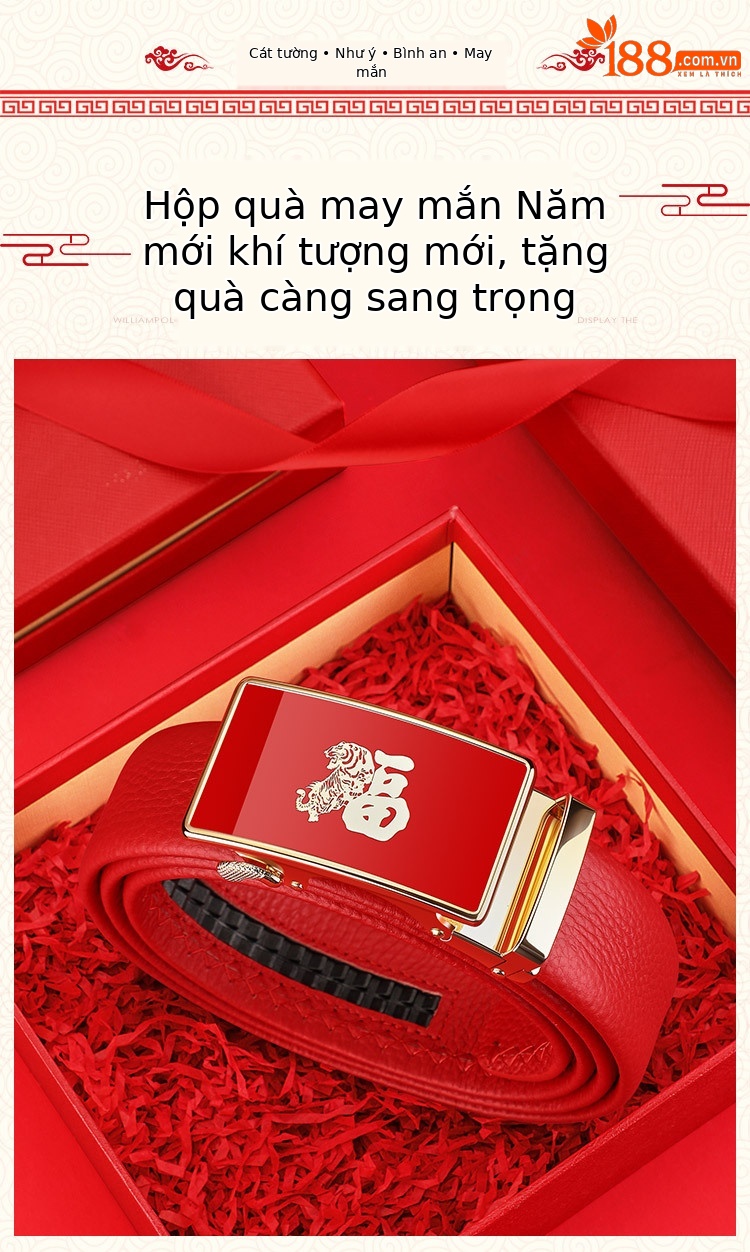 Thắt lưng da bò cao cấp Hoàng Đế Paul khóa kim sang trọng — 120cm, 130cm, 110cm, 125cm chi tiết 4
