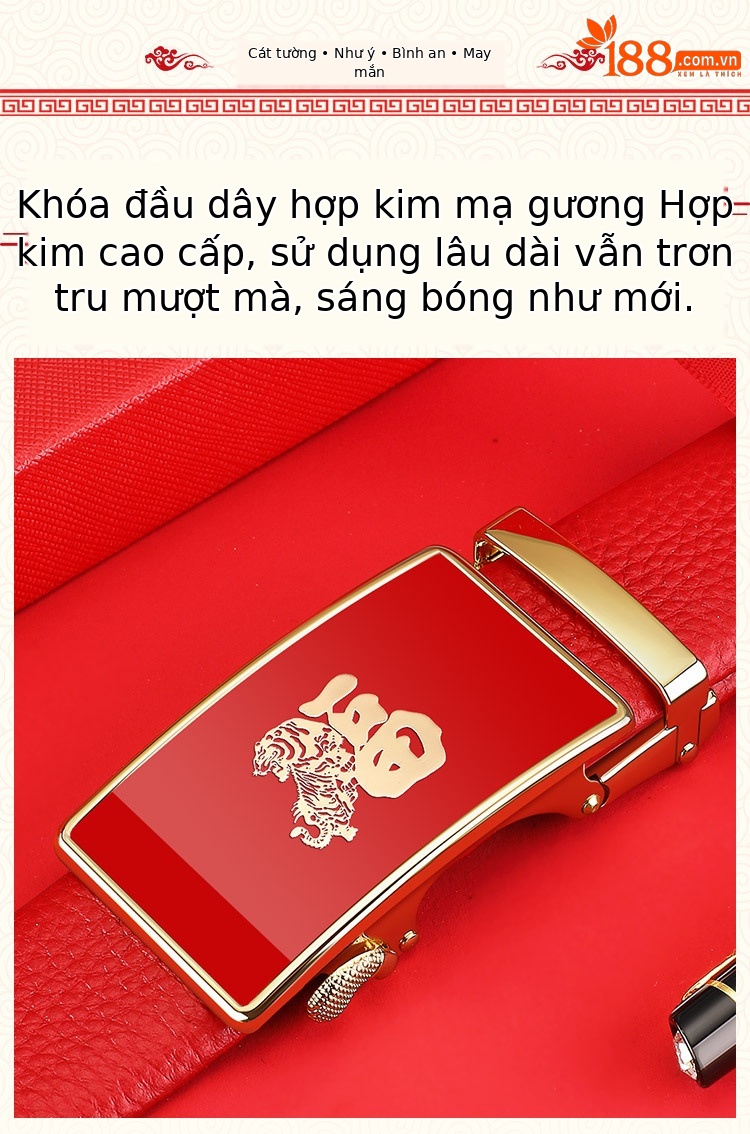 Thắt lưng da bò cao cấp Hoàng Đế Paul khóa kim sang trọng — 120cm, 130cm, 110cm, 125cm chi tiết 5