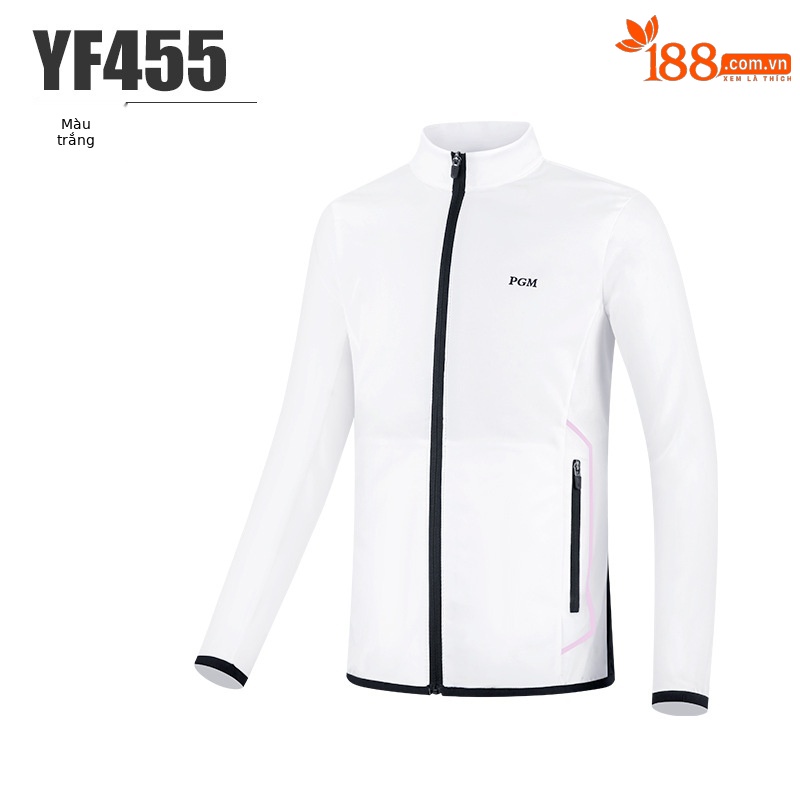 Áo khoác golf trẻ em PGM cổ đứng chống gió chống mưa thu đông — YF455-màu trắng, YF455-màu xanh nước biển, YF455-màu đỏ