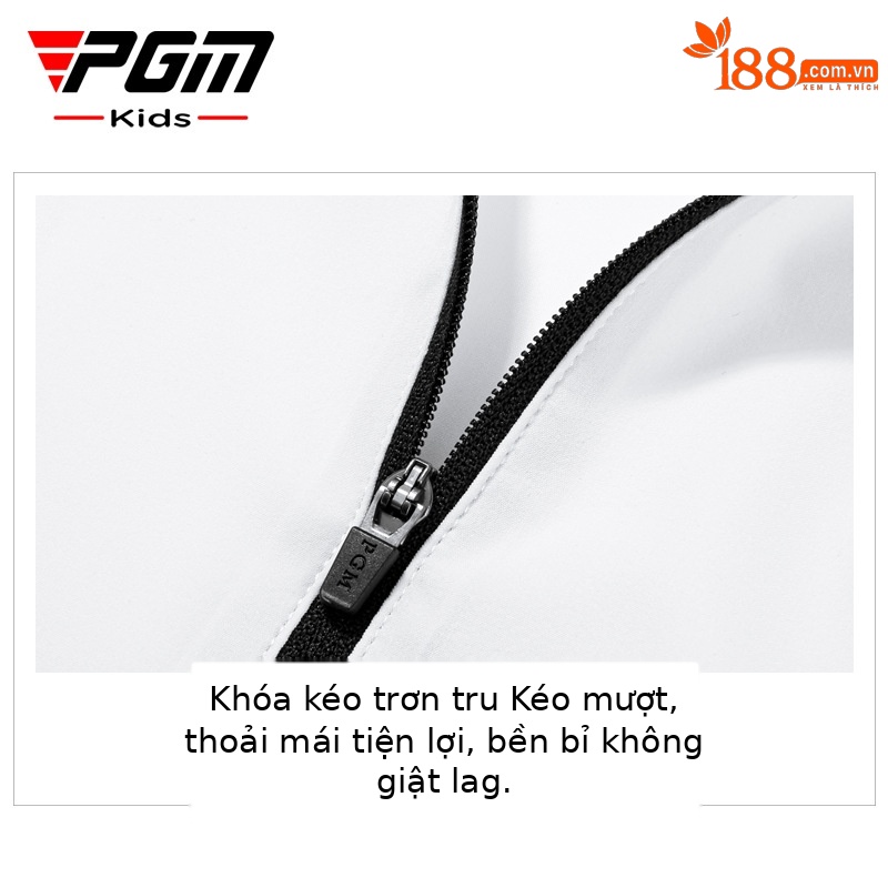 Áo khoác golf trẻ em PGM cổ đứng chống gió chống mưa thu đông — YF455-màu trắng, YF455-màu xanh nước biển, YF455-màu đỏ