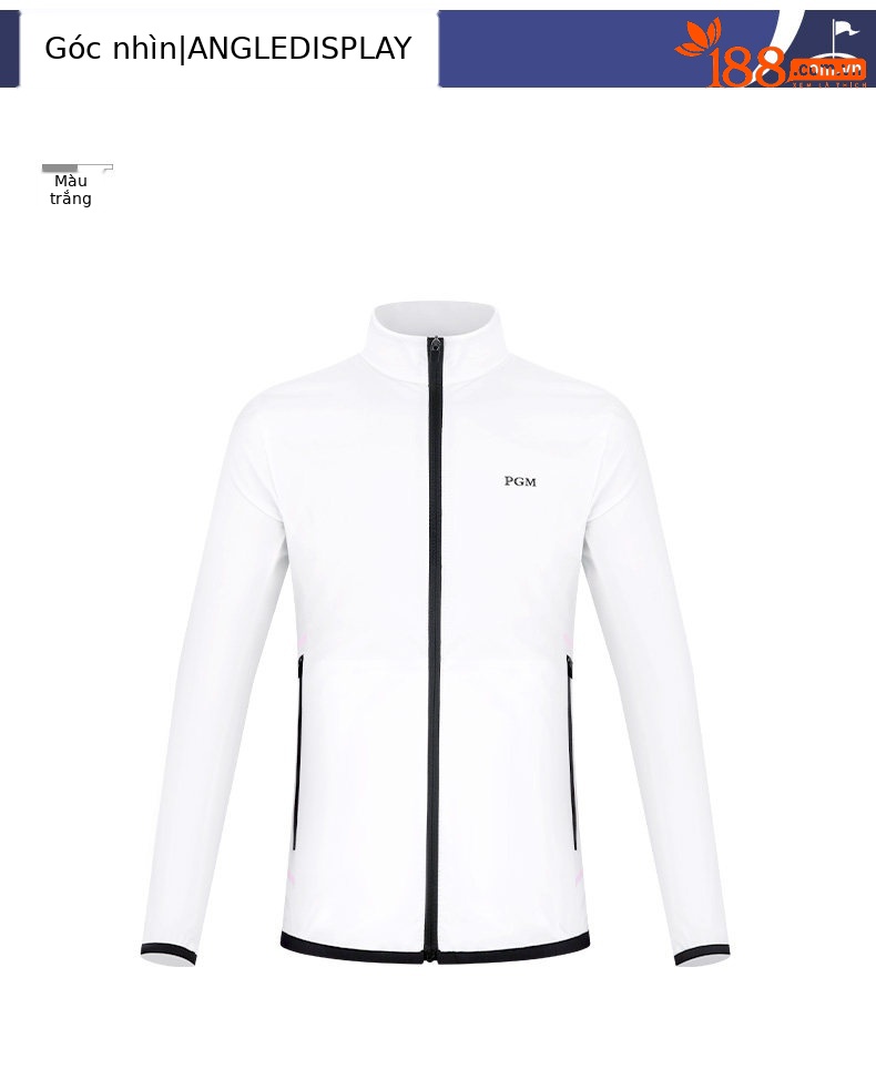 Áo khoác golf trẻ em PGM cổ đứng chống gió chống mưa thu đông — YF455-màu trắng, YF455-màu xanh nước biển, YF455-màu đỏ chi tiết 8