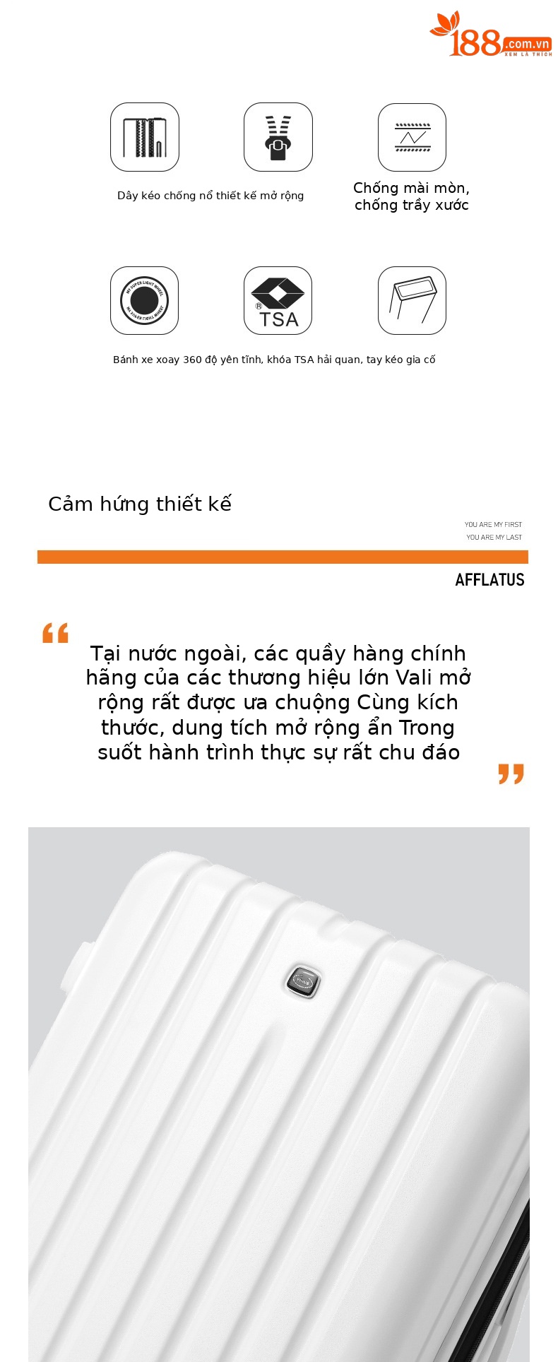 Vali kéo 20 inch đa năng cho học sinh, bánh xe xoay 360 độ, mở rộng dung tích — Xám đậm, Màu đen, Trắng sữa chi tiết 2