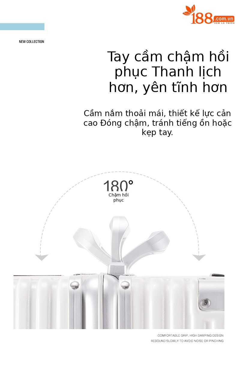Vali khung nhôm sọc dọc nữ bánh xe phanh khóa số 24 inch — Màu đen, Màu trắng, Xanh mực chi tiết 9