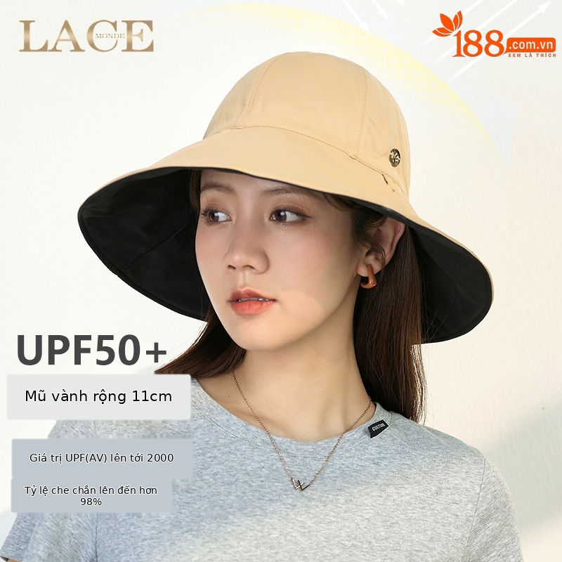 Mũ chống nắng nữ vành rộng hai mặt, chất liệu sợi mát, chống tia UV, đi biển thời trang — Tím khoai môn