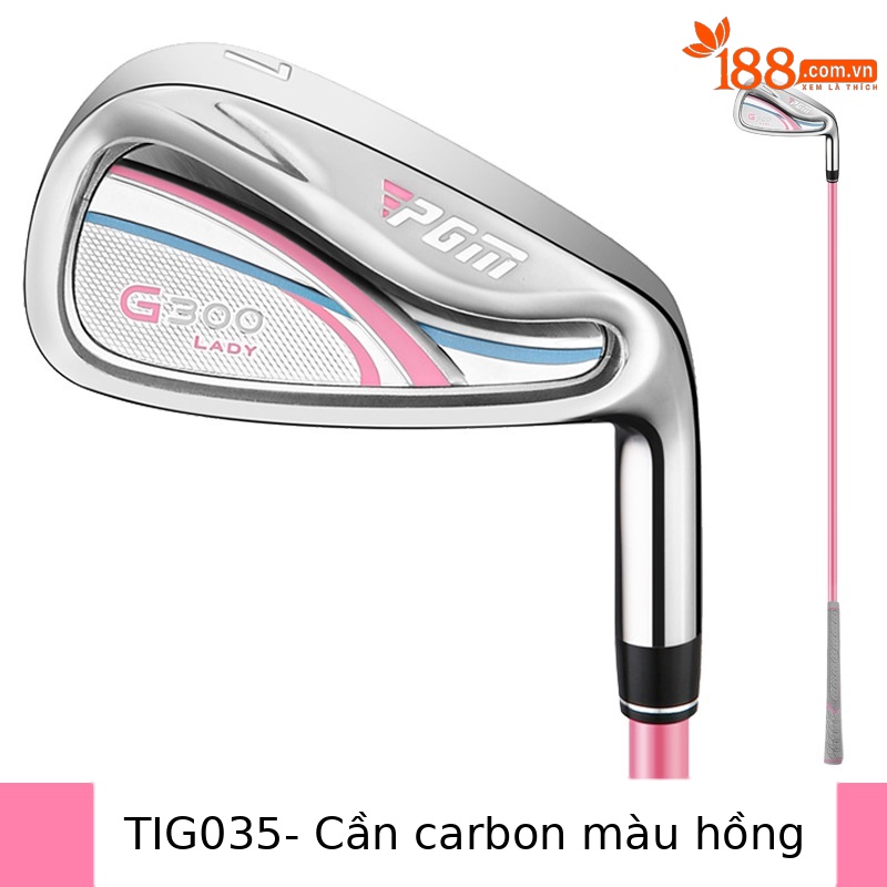 Gậy đánh golf nữ số 7 bằng thép không gỉ, tay phải, thân carbon hoặc thép — TIG035-Thanh carbon màu hồng 7 #, TIG035-Thanh carbon 7 # màu xanh, TIG035-Trục thép 7 #