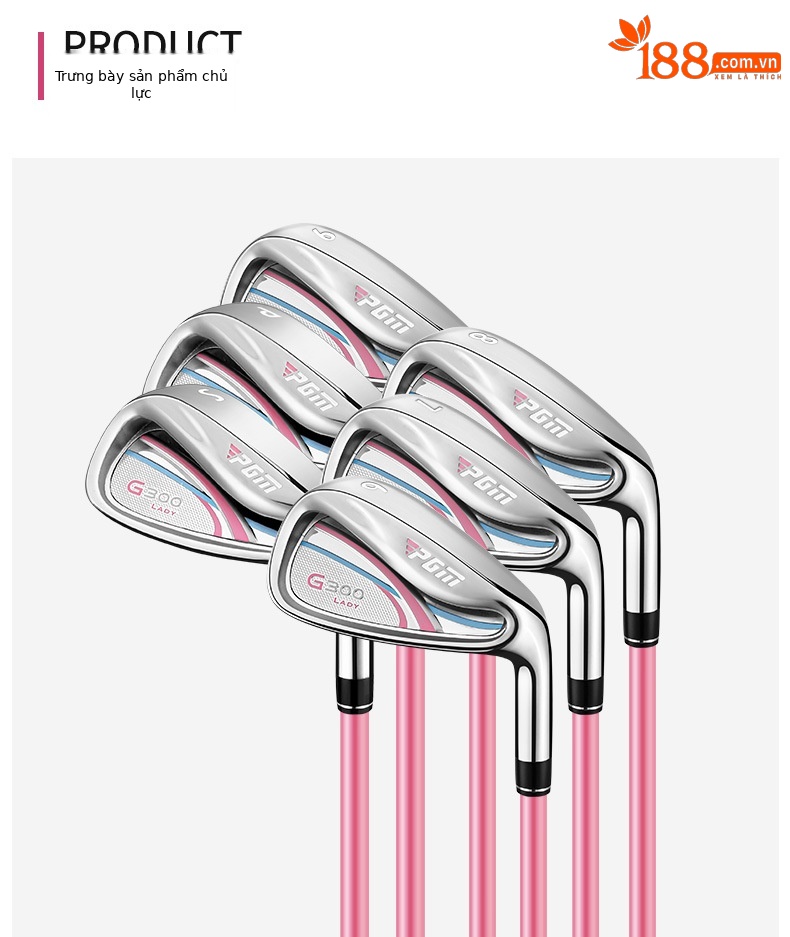 Gậy đánh golf nữ số 7 bằng thép không gỉ, tay phải, thân carbon hoặc thép — TIG035-Thanh carbon màu hồng 7 #, TIG035-Thanh carbon 7 # màu xanh, TIG035-Trục thép 7 # chi tiết 7