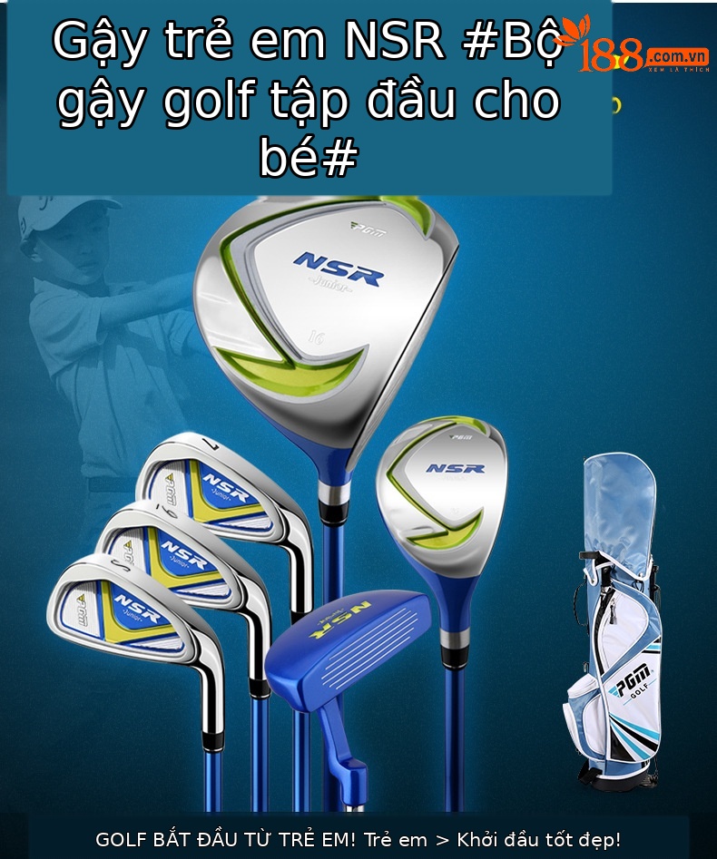 Bộ gậy golf trẻ em PGM NSR Junior nhẹ cho bé trai mới bắt đầu — Bộ trẻ em tùy chỉnh JRTG006 chi tiết 5