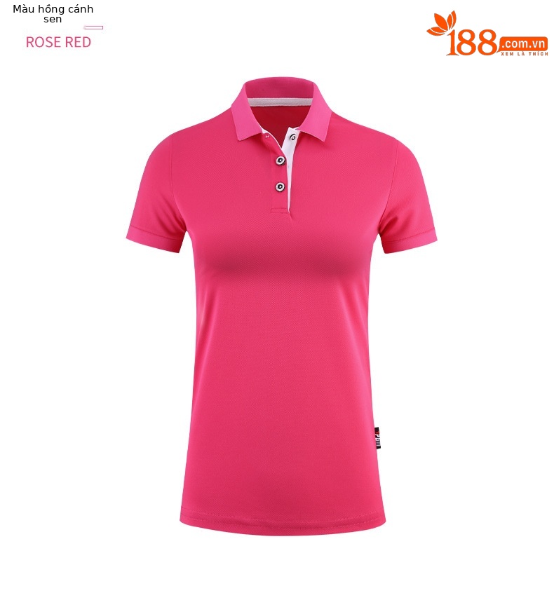 Áo thun golf nữ ngắn tay thể thao thoáng khí — YF442-màu xanh đậm, YF442-màu đỏ, YF444-màu đỏ hoa hồng, YF442-Đen chi tiết 16