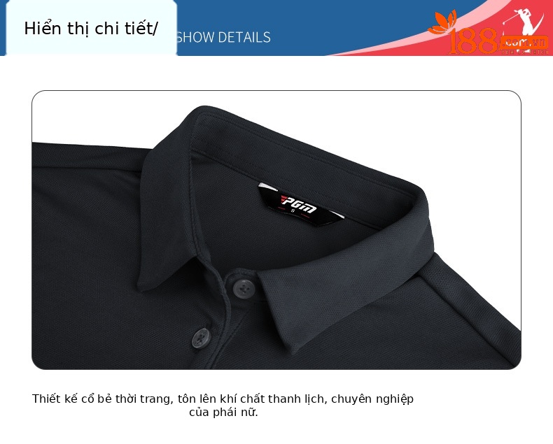Áo thun golf nữ ngắn tay thể thao thoáng khí — YF442-màu xanh đậm, YF442-màu đỏ, YF444-màu đỏ hoa hồng, YF442-Đen chi tiết 26