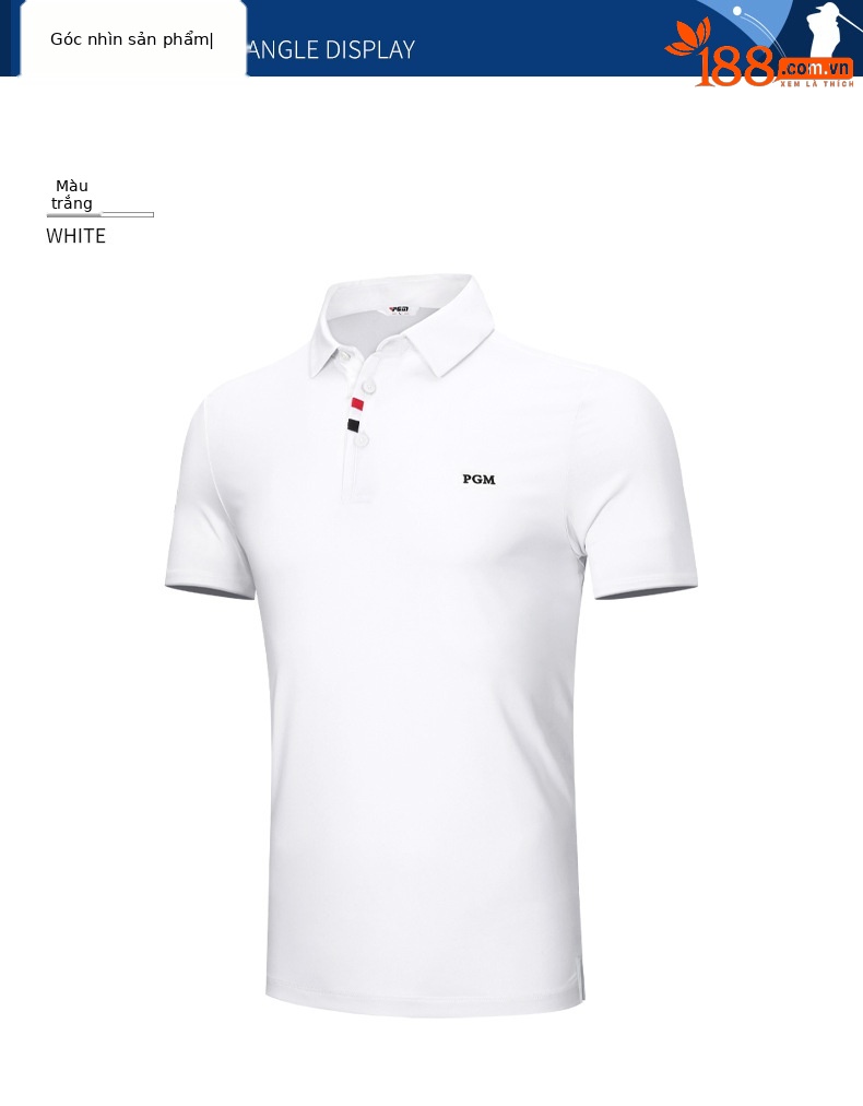 Áo thun golf nam ngắn tay thoáng khí nhanh khô chất liệu vải goff — Tay ngắn màu đen (Vải đính cườm) Tay ngắn màu đen (Vải đính cườm), Màu xanh navy, Màu hồng, Tay áo ngắn màu đen (Vải Lụa Sữa) chi tiết 9