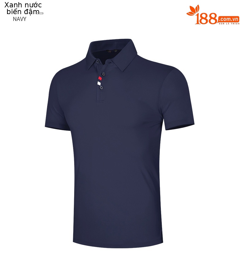 Áo thun golf nam ngắn tay thoáng khí nhanh khô chất liệu vải goff — Tay ngắn màu đen (Vải đính cườm) Tay ngắn màu đen (Vải đính cườm), Màu xanh navy, Màu hồng, Tay áo ngắn màu đen (Vải Lụa Sữa) chi tiết 15