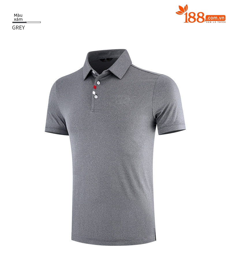 Áo thun golf nam ngắn tay thoáng khí nhanh khô chất liệu vải goff — Tay ngắn màu đen (Vải đính cườm) Tay ngắn màu đen (Vải đính cườm), Màu xanh navy, Màu hồng, Tay áo ngắn màu đen (Vải Lụa Sữa) chi tiết 21
