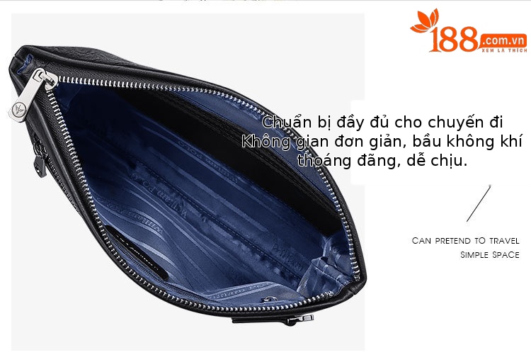 Túi clutch nam da bò thật phong bì tối giản chi tiết 4