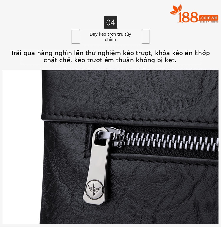 Túi clutch nam da bò thật phong bì tối giản chi tiết 8