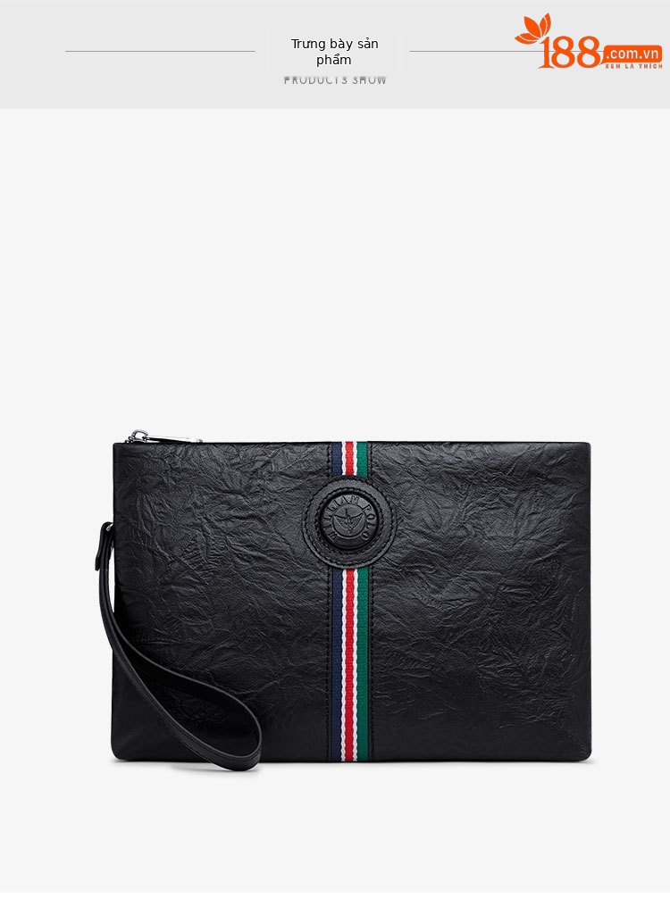 Túi clutch nam da bò thật phong bì tối giản chi tiết 9