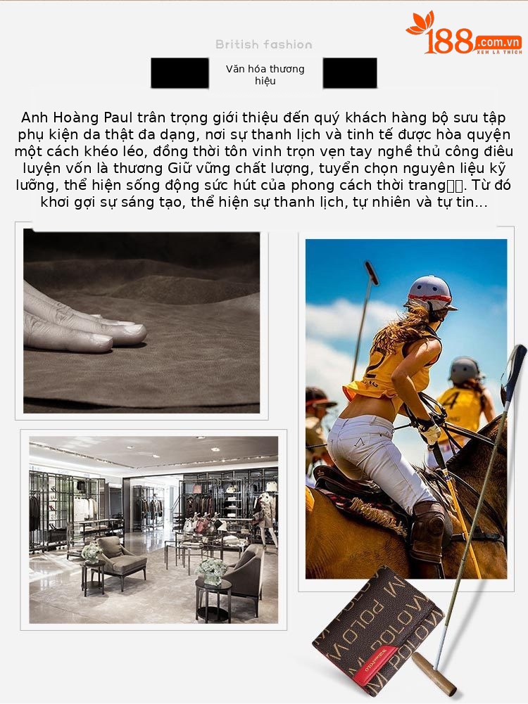 Ví nữ ngắn da bò thật gấp ba Emperor Paul chi tiết 2
