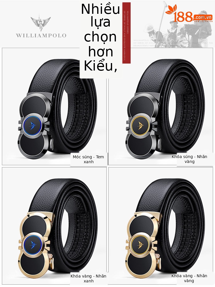 Thắt lưng nam Emperor Paul khóa tự động cao cấp phong cách doanh nhân — 120cm, 130cm, 110cm, 125cm chi tiết 10