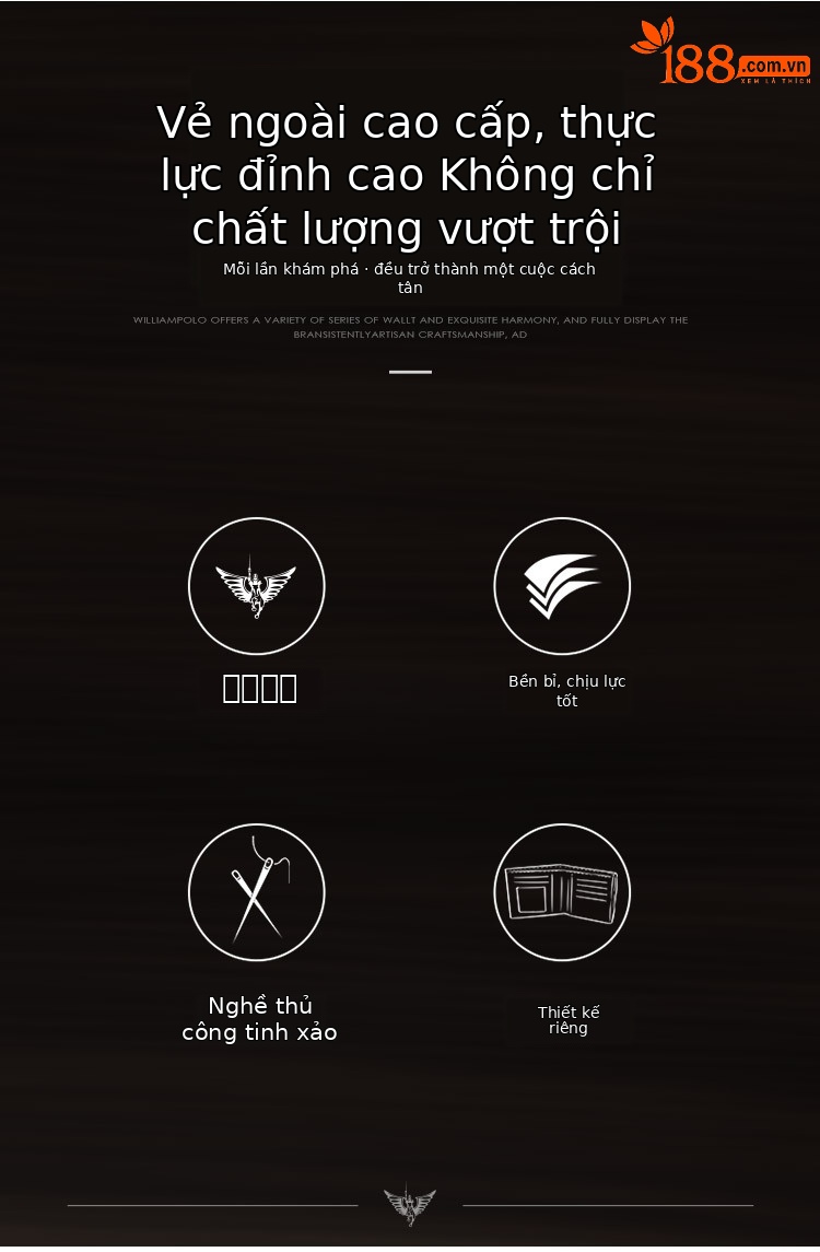 Ví da nam dài nhiều ngăn chống trộm thẻ từ, dung lượng lớn chi tiết 3