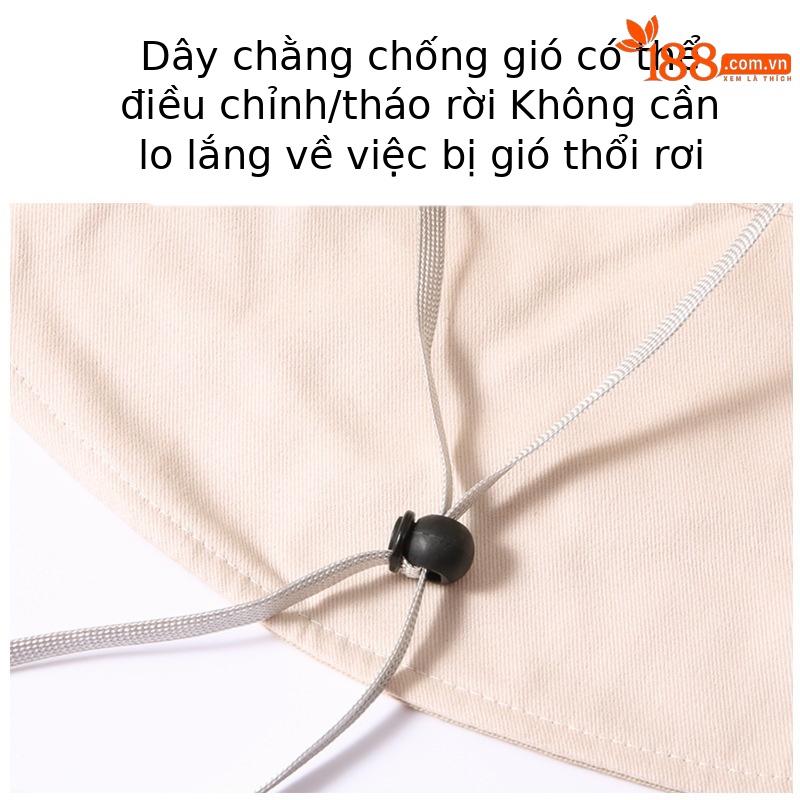 Mũ bucket chống nắng hai mặt vành rộng cho nữ, chống tia UV, gấp gọn đi biển — Kaki sâu