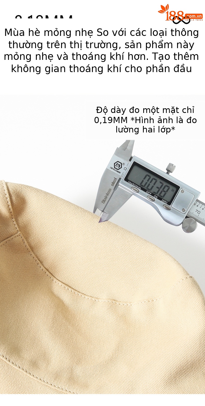 Mũ bucket chống nắng hai mặt vành rộng cho nữ, chống tia UV, gấp gọn đi biển — Kaki sâu chi tiết 6