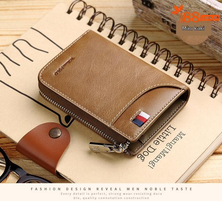 Ví card holder da bò nam nhiều ngăn thẻ đựng bằng lái xe và tiền lẻ chi tiết 9