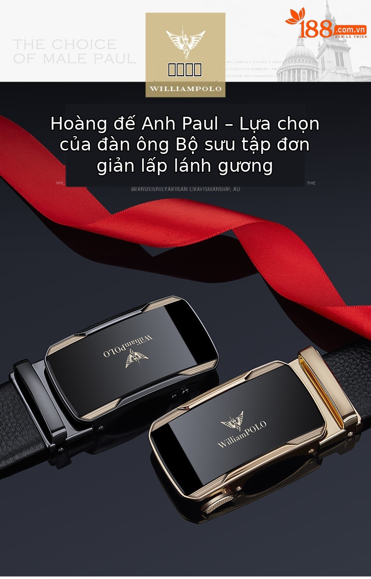 Thắt lưng da bò thật nam tự động khóa kim công sở Emperor Paul — 120cm, 130cm, 110cm, 125cm chi tiết 1