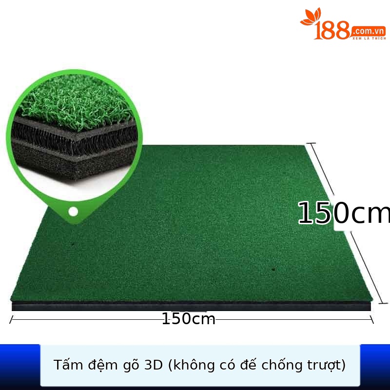 Đệm đánh golf PGM 3D hai lớp 1.5x1.5m cho sân tập — Miếng đệm 3D (không có đáy chống trượt), Miếng đệm 3D (có đáy chống trượt), Đệm dán (không có đáy chống trượt), Đệm dán (có đáy chống trượt)
