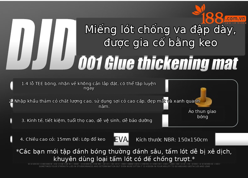 Đệm đánh golf PGM 3D hai lớp 1.5x1.5m cho sân tập — Miếng đệm 3D (không có đáy chống trượt), Miếng đệm 3D (có đáy chống trượt), Đệm dán (không có đáy chống trượt), Đệm dán (có đáy chống trượt) chi tiết 9