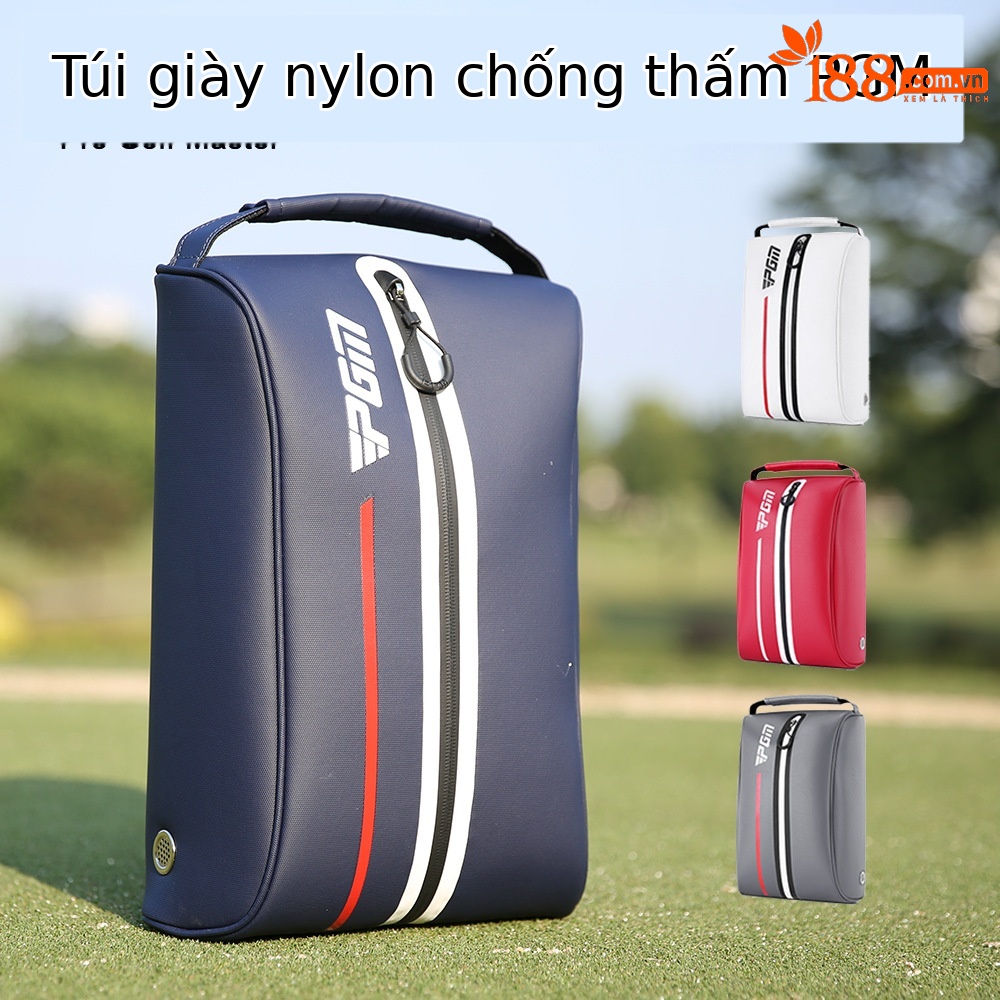 Túi đựng giày golf PGM siêu nhẹ xách tay vải nylon chống thấm 32x22x11cm — XB006-màu xanh đậm, XB006-màu đỏ, XB006-màu xám, XB006-màu trắng