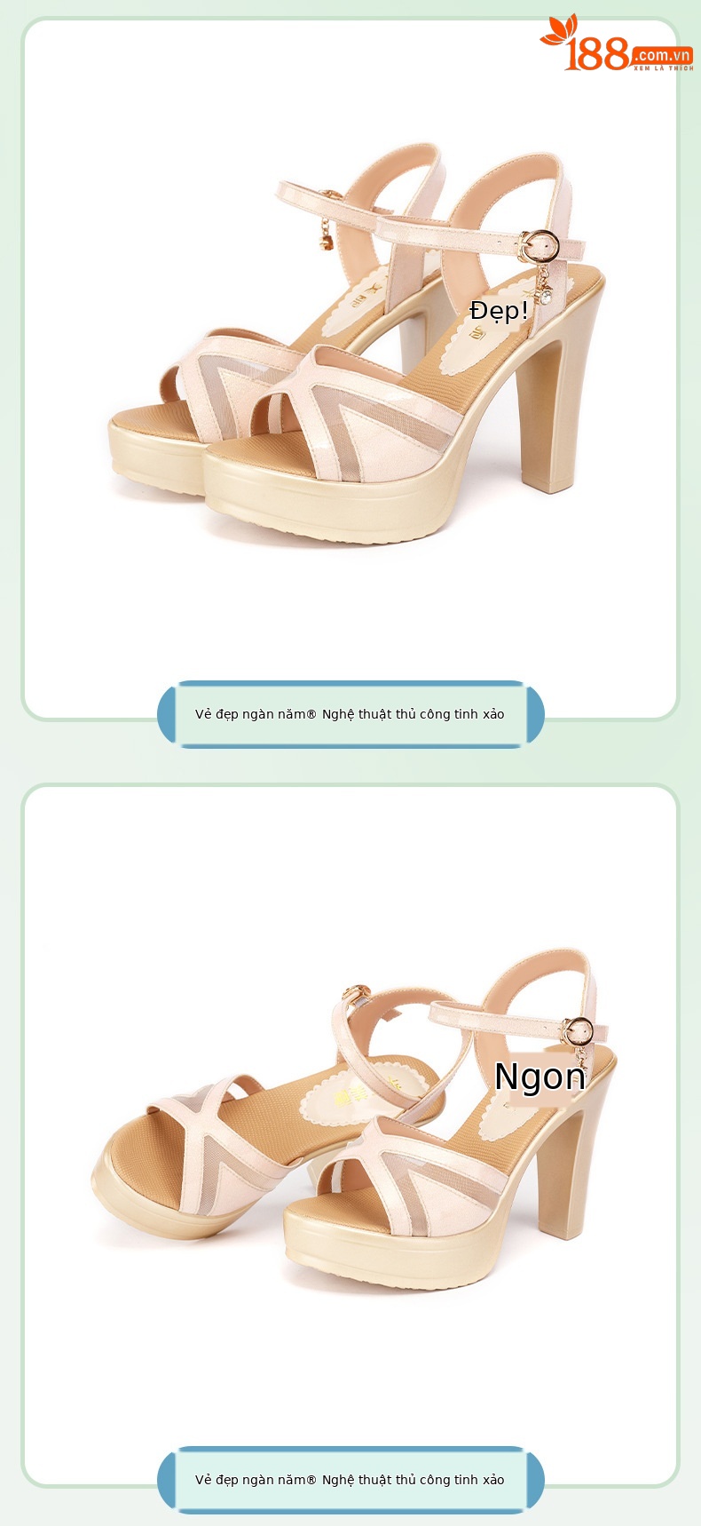 Sandal cao gót nữ hở mũi đế xuồng platform gót dày 9 cm — Màu đen, Màu súng, Màu hồng chi tiết 10