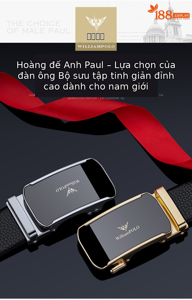 Thắt lưng da bò thật nam cao cấp khóa tự động Emperor Paul — 120cm, 130cm, 110cm, 125cm chi tiết 1