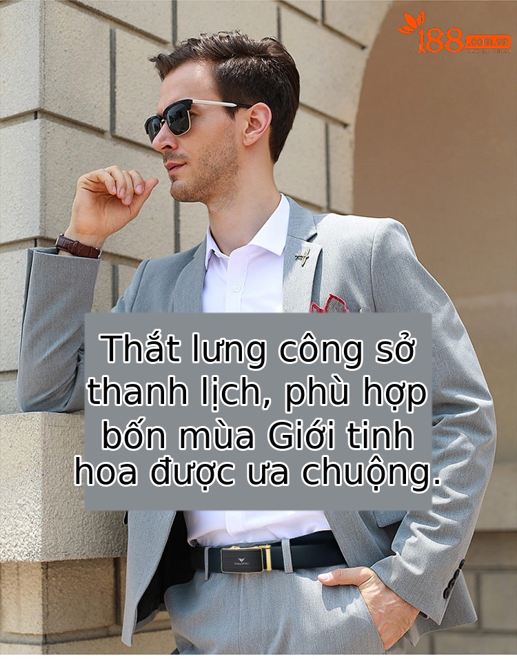 Thắt lưng da bò thật nam Emperor Paul khóa tự động cao cấp — 120cm, 130cm, 125cm, 115cm chi tiết 4