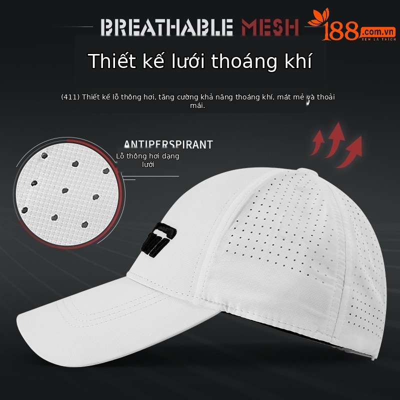 Mũ lưỡi trai golf PGM chống nắng lỗ lưới nam, thiết kế thể thao kèm mũ chống nắng Mark từ tính — MZ039-Màu đen, MZ039-màu trắng