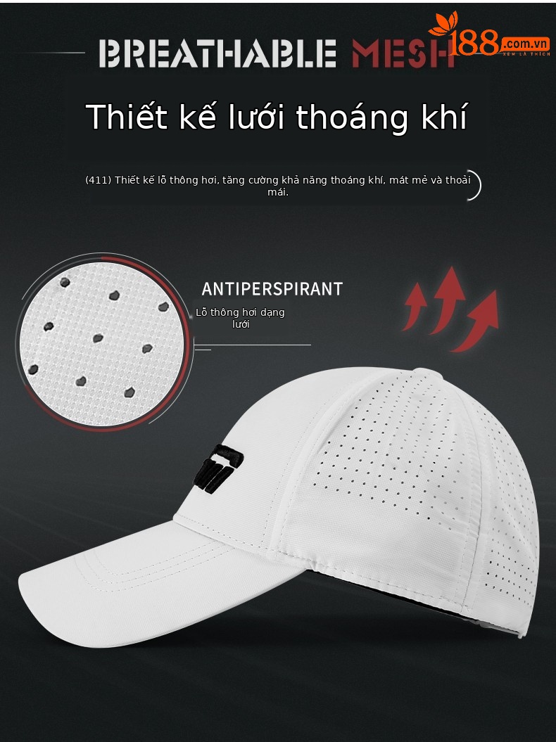 Mũ lưỡi trai golf PGM chống nắng lỗ lưới nam, thiết kế thể thao kèm mũ chống nắng Mark từ tính — MZ039-Màu đen, MZ039-màu trắng chi tiết 3