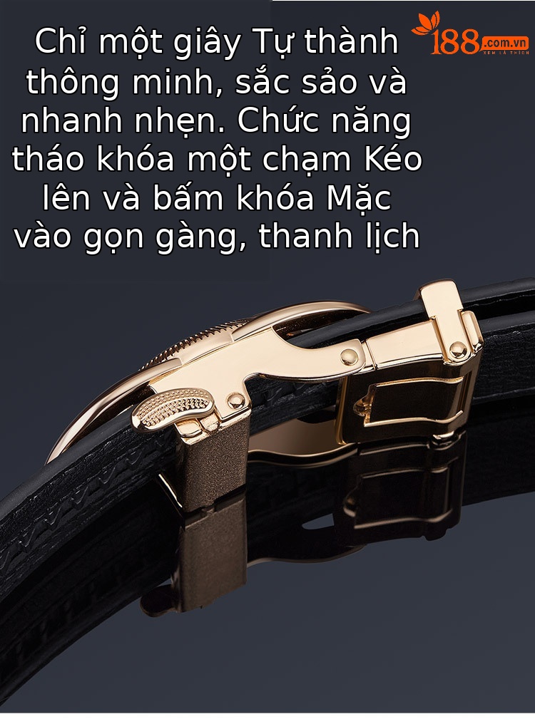 Thắt lưng da bò hai lớp nam Emperor Paul công sở giản dị — 120cm, 130cm, 110cm, 125cm chi tiết 4