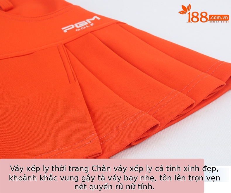 Váy golf nữ hakama dây kéo thời trang xếp ly lót an toàn — Qz012 màu cam, Qz012 màu đỏ hoa hồng, Qz012 màu trắng, QZ012 màu xanh lam chi tiết 26