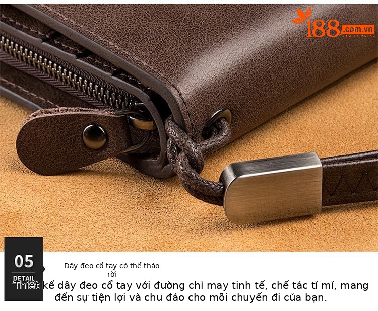 Ví nam dài bằng da thật chống trộm chống khử từ Emperor Coin Paul chi tiết 13