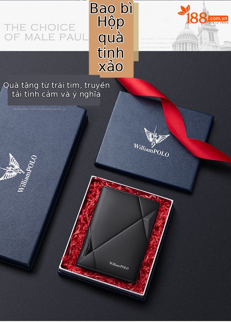 Ví card holder da bò chống trộm siêu mỏng Emperor Paul chi tiết 5