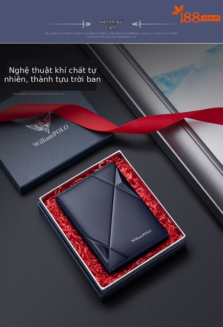 Ví card holder da bò chống trộm siêu mỏng Emperor Paul chi tiết 15