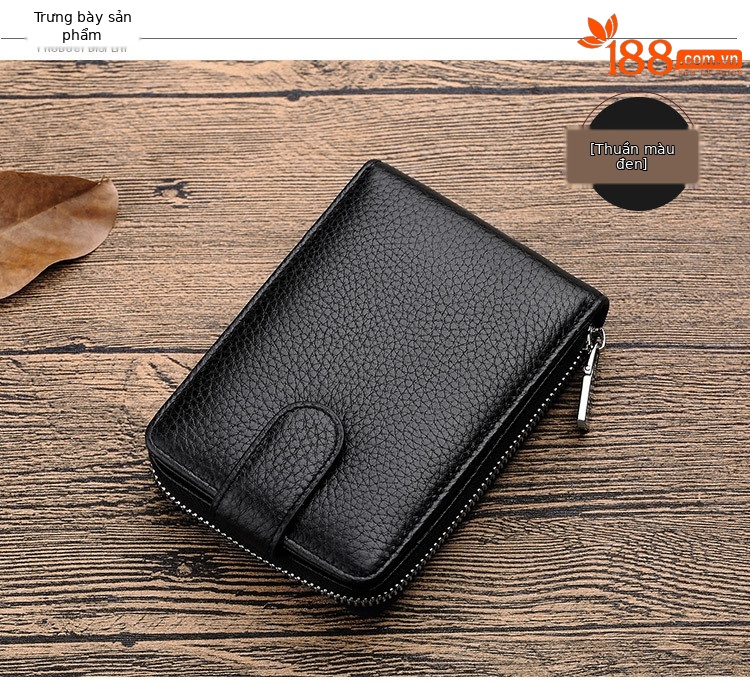 Ví card holder nam da bò nhiều ngăn đựng thẻ và bằng lái chi tiết 6