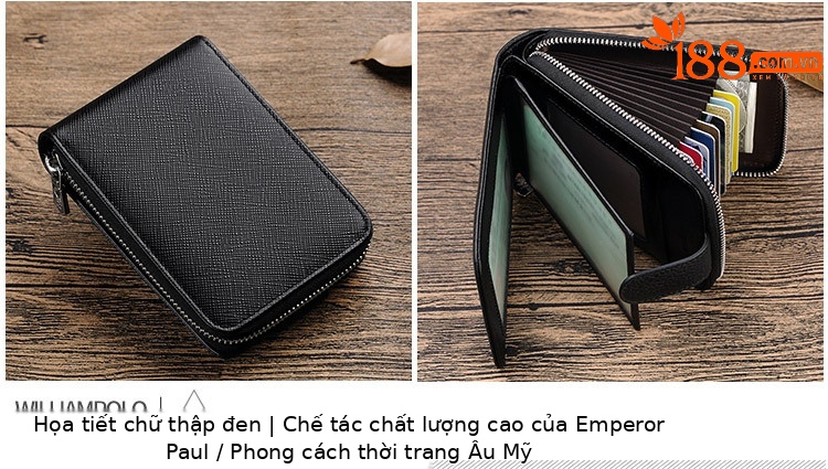 Ví card holder nam da bò nhiều ngăn đựng thẻ và bằng lái chi tiết 11
