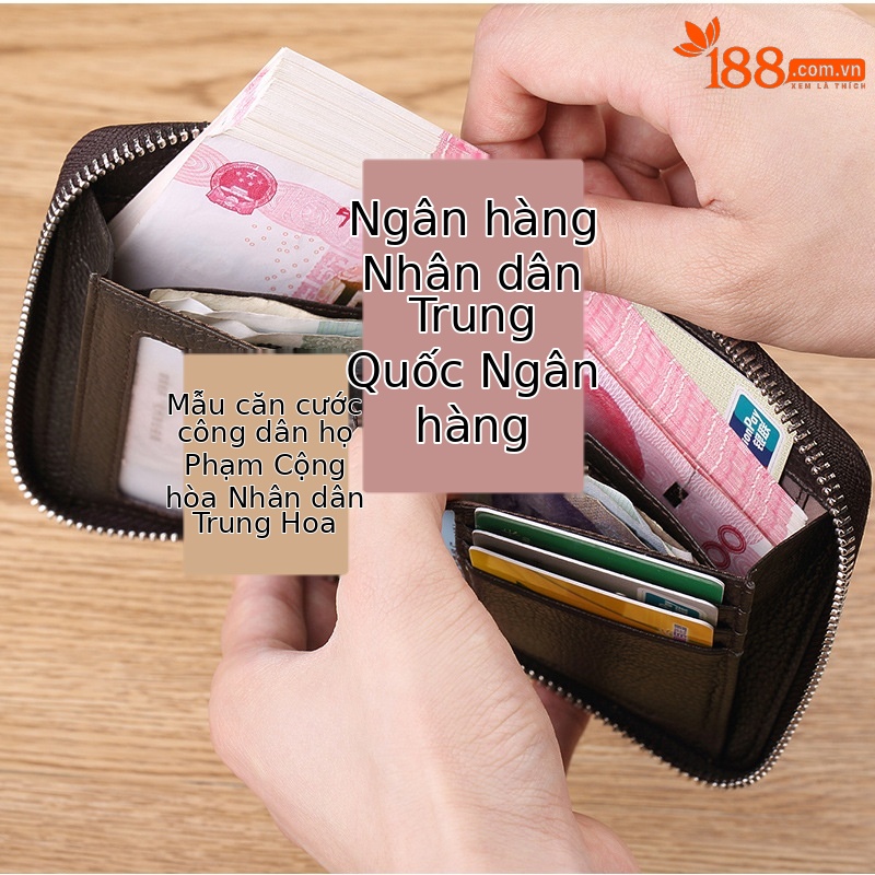 Ví nam da bò ngắn dây kéo Hoàng Đế Paul