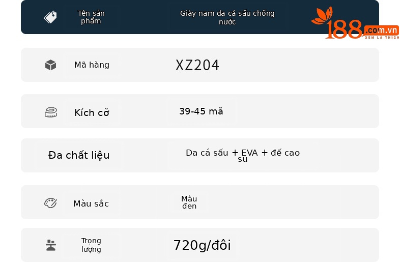 Giày golf nam da cá sấu không thấm nước đế đinh dẻo — XZ204-Đen chi tiết 12