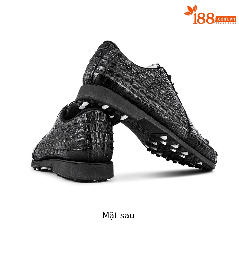 Giày golf nam da cá sấu không thấm nước đế đinh dẻo — XZ204-Đen chi tiết 16