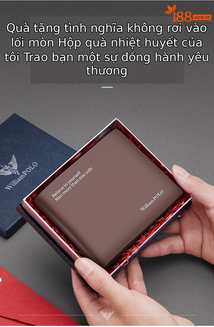 Ví nam da thật Emperor Paul kiểu ngắn 2024 mới cao cấp chính hãng, đựng thẻ chi tiết 6