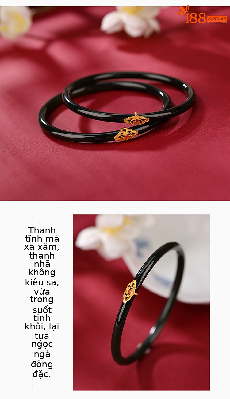 Vòng tay ngọc bích Hetian tự nhiên họa tiết hươu bạc S925 mạ vàng phong cách cổ điển — Đường kính trong 62mm (đơn), Đường kính trong 56mm (đơn), Đường kính trong 58mm (đơn), Đường kính trong 64mm (đơn) chi tiết 3